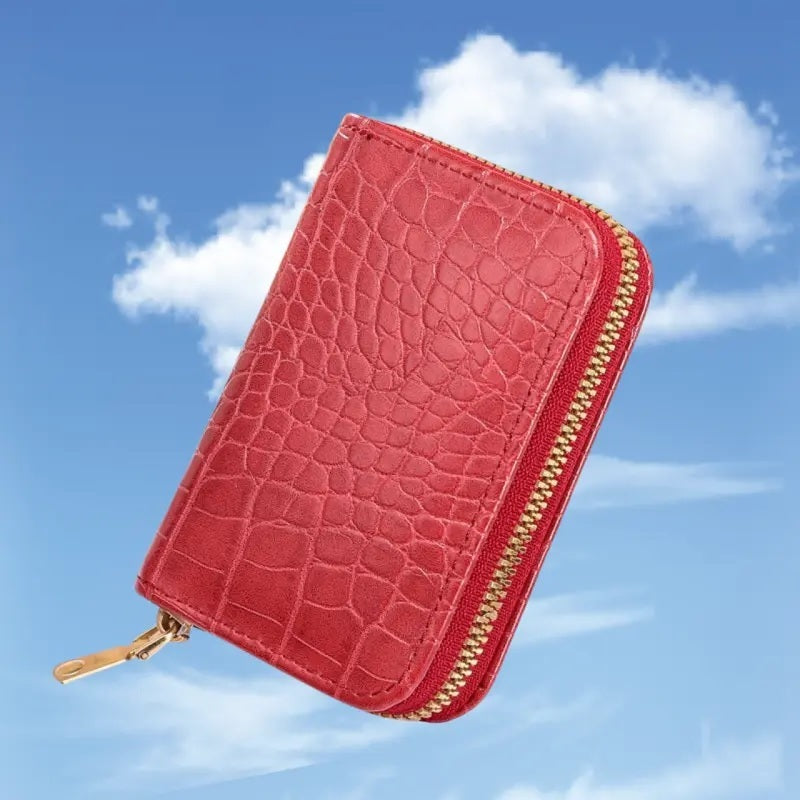 Chic Women's Faux Leather Clutch Wallet with Zipper - Multi-Card Holder & Coin Purse, Polyester Lined
