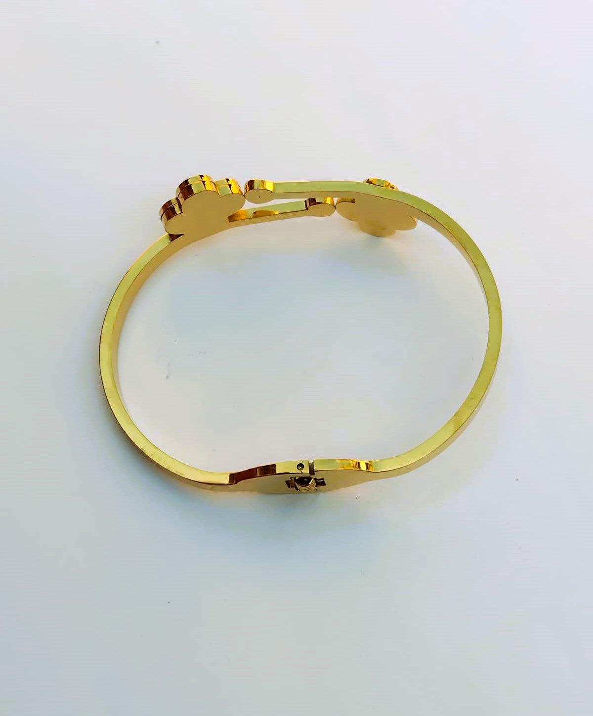 Luxury Clover Double Flower Bracelet | Stainless Steel Fashion Jewelry Bangle