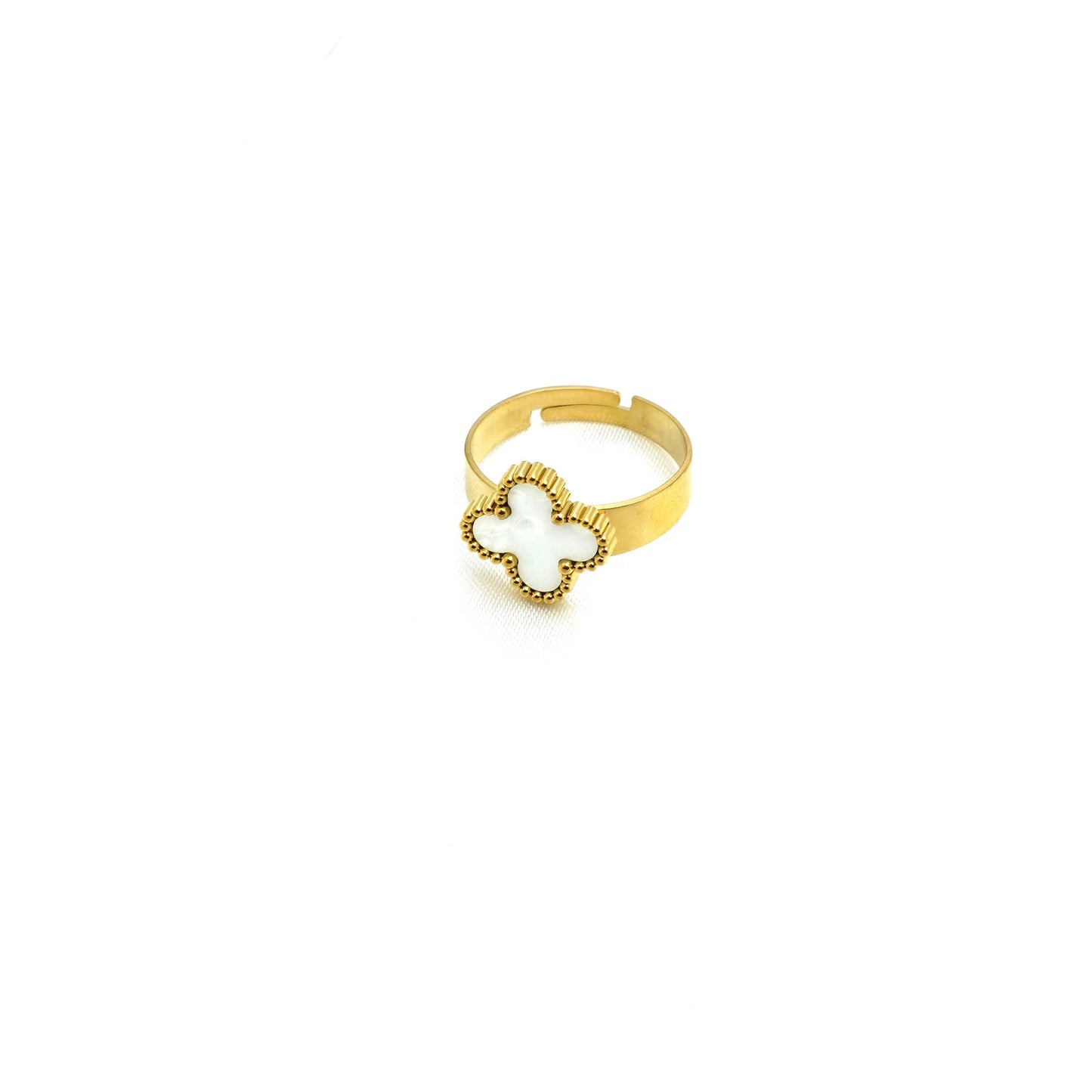 Rings for Girls Open Adjustable Luxury Golden Flower Stainless Steel Ring