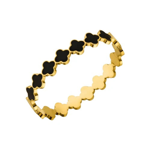 Elegant Multi Clover Bangle - Stainless Steel | Mazia Fashion