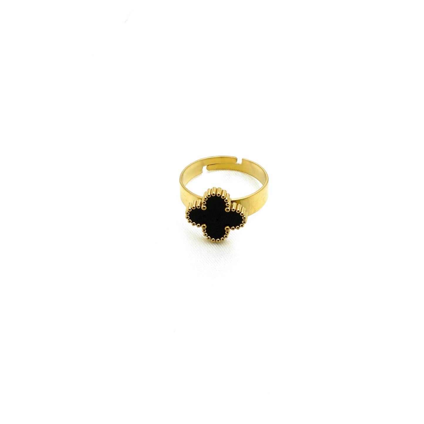 Rings for Girls Open Adjustable Luxury Golden Flower Stainless Steel Ring