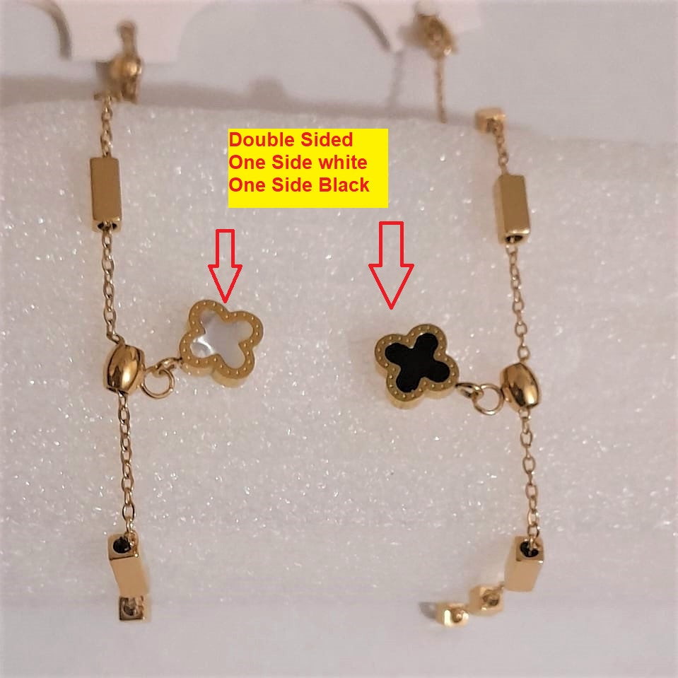 Bracelet Stainless Steel for Girls – Designer Golden Clover Bracelet | Mazia Fashion
