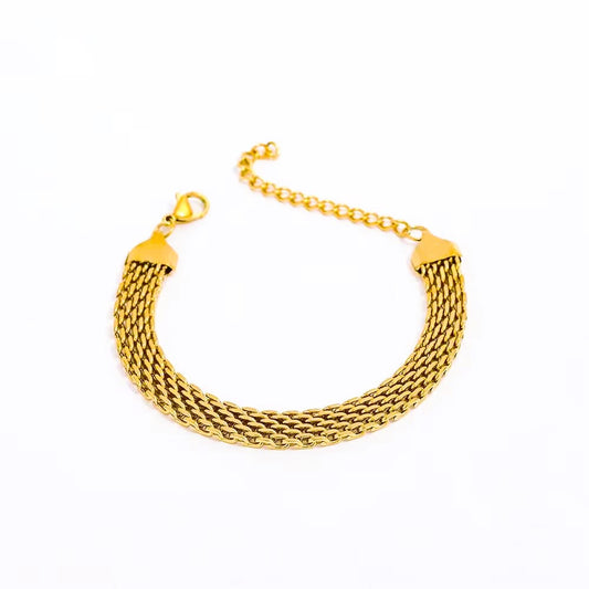 Golden Stainless Steel Chain Bracelet – Elegant & Durable | Mazia Fashion