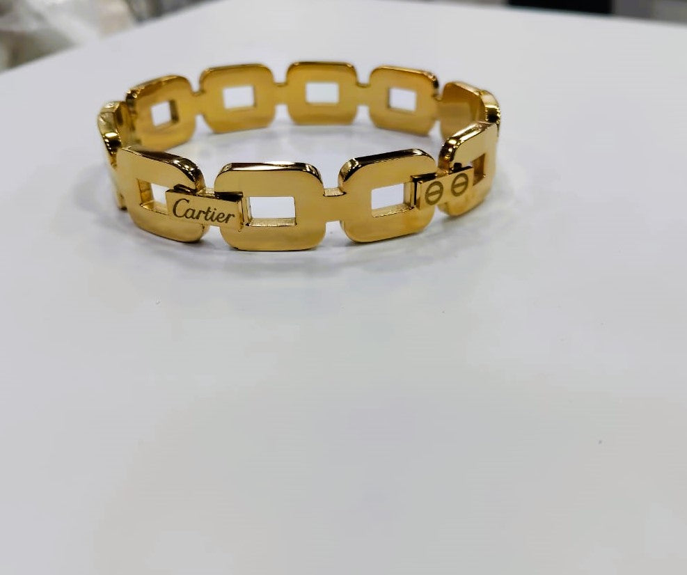 Trendy Golden Bangle – Stainless Steel Bracelet
