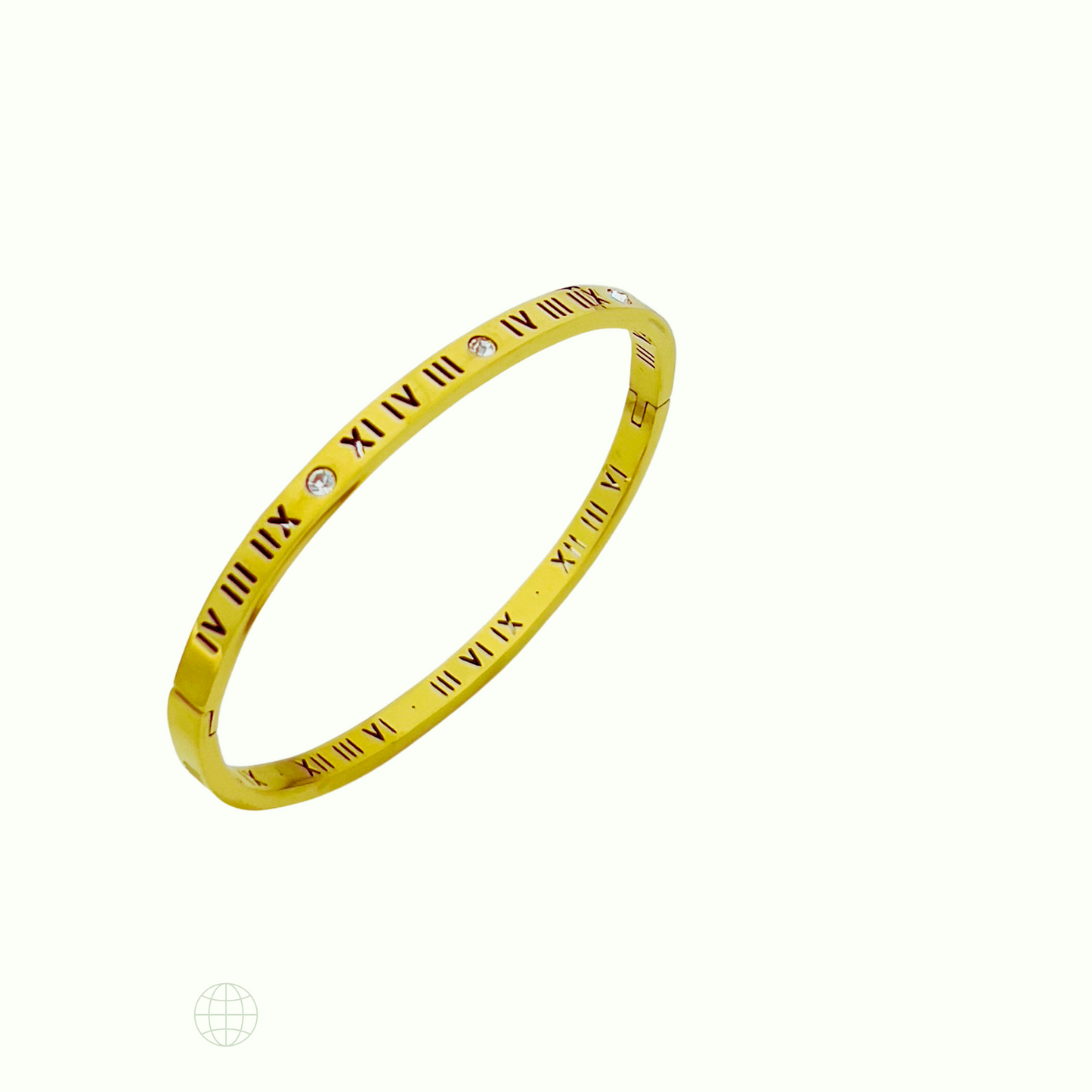 Roman Numeral Stainless Steel Bangle For Girls-Unisex