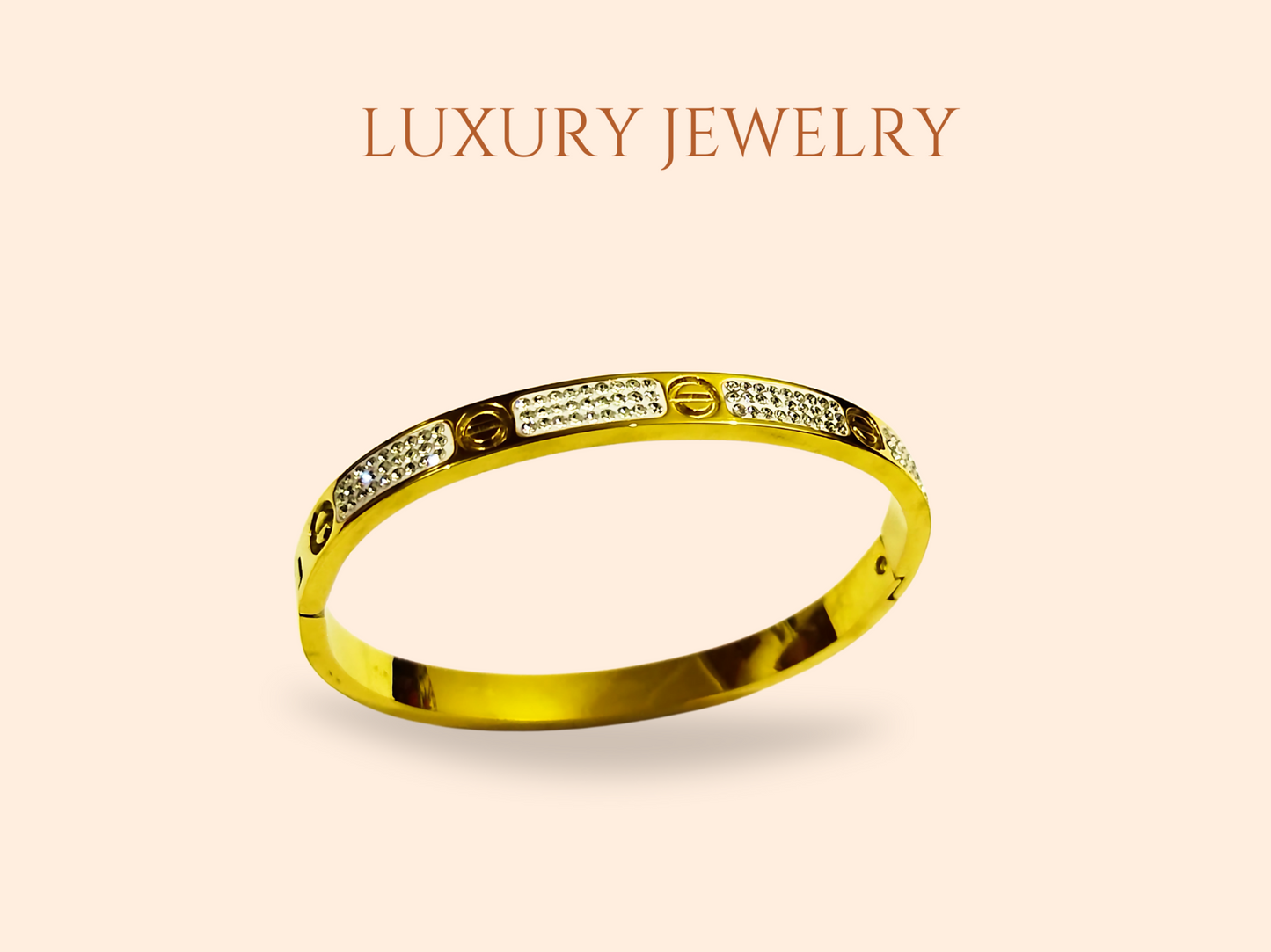 Luxury Openable Bangle | Stainless Steel with Shining Crystal Stones - Mazia Fashion