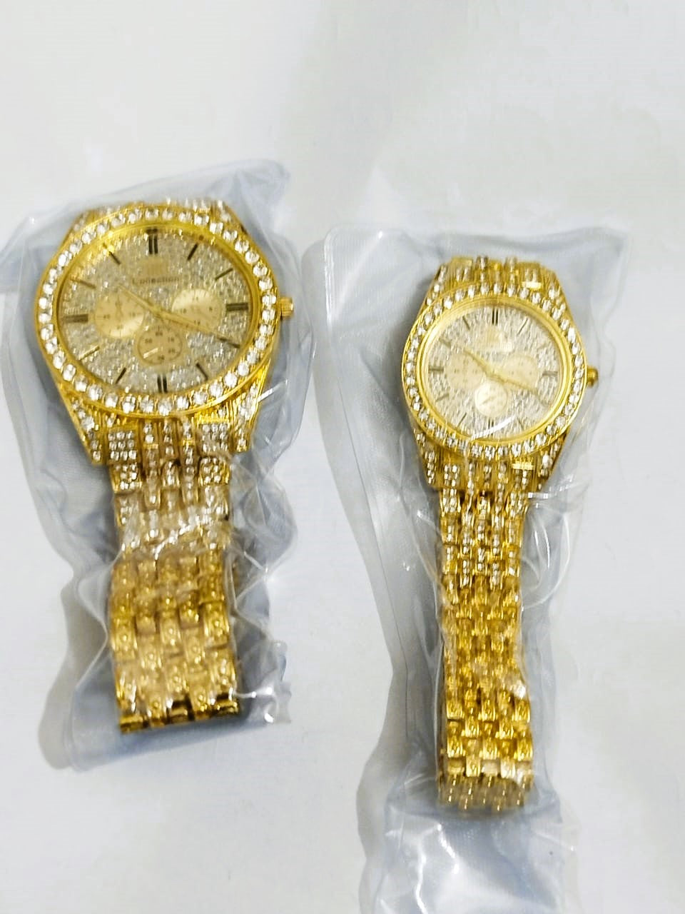 Couple Watch Set – BRASS CASE & CHAIN Model with Gift Box