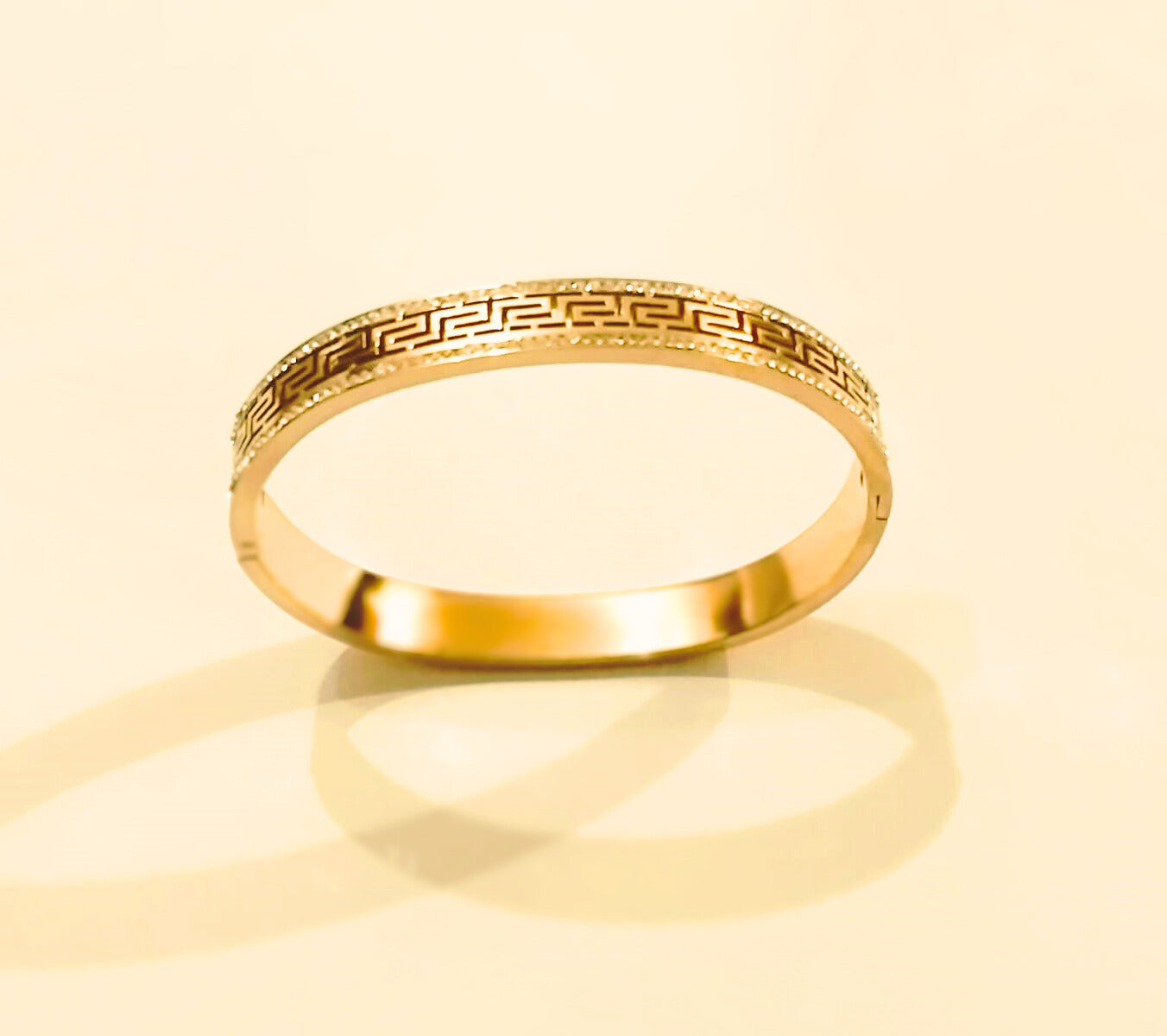 Mazia Golden Cuff Bangle – Stainless Steel Luxury for Girls | Skeleton Design with Rhinestones
