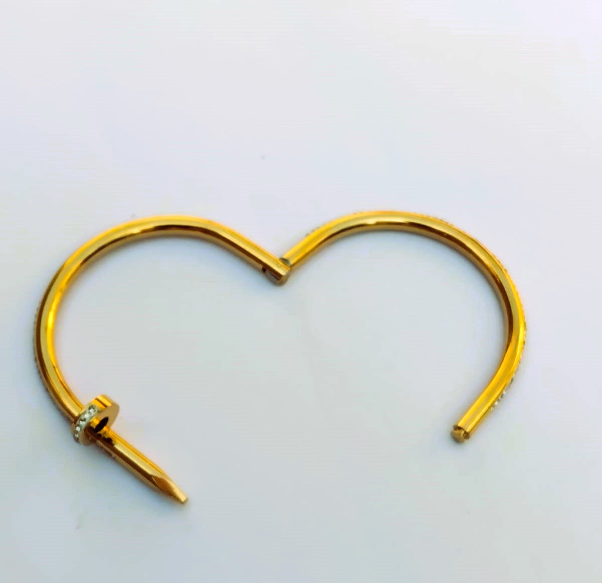 Stainless Steel Nail Shape Cuff Bangle - Designer Bracelet for Women & Girls