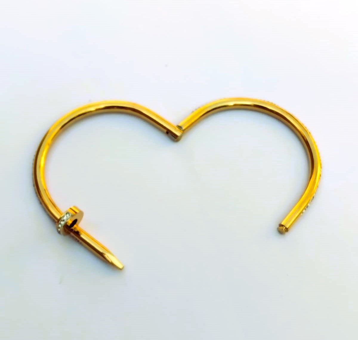 Stainless Steel Nail Shape Cuff Bangle - Designer Bracelet for Women & Girls