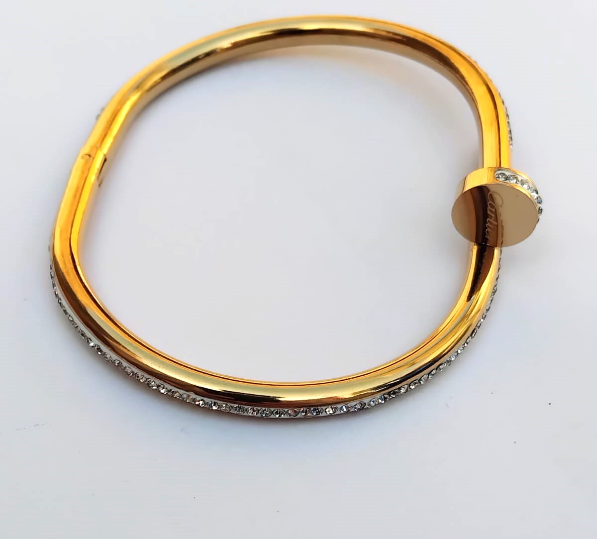 Stainless Steel Nail Shape Cuff Bangle - Designer Bracelet for Women & Girls