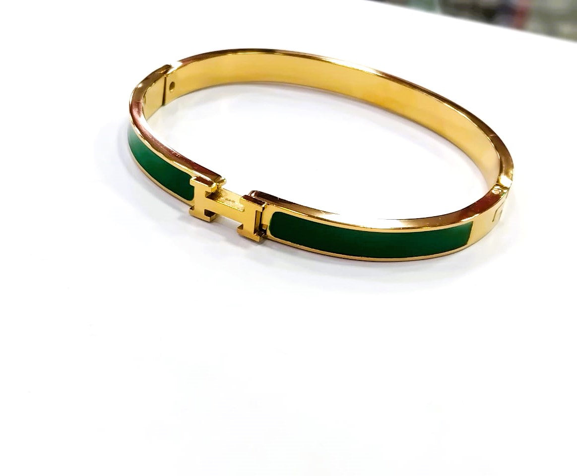 Luxury H Bracelet for Women – Stainless Steel & Natural Shell | Mazia Fashion