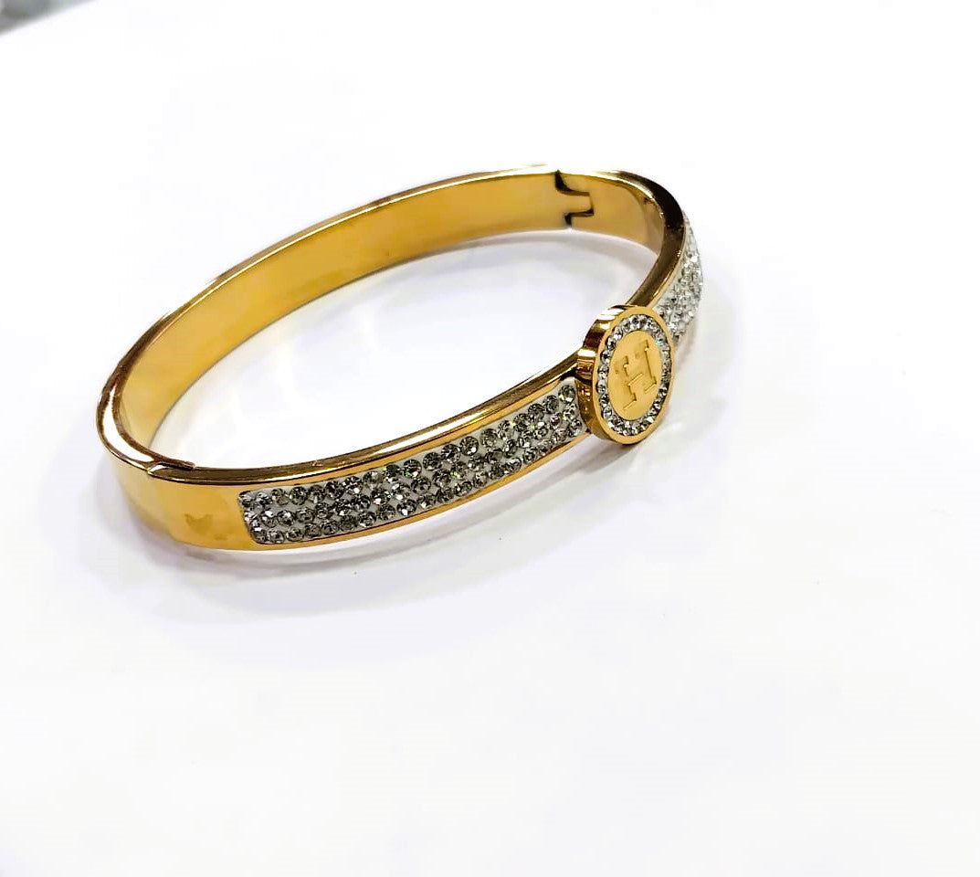 Mazia Fashion Stainless Steel Cuff Bangle Bracelet for Girls – Elegant Jewelry Kara
