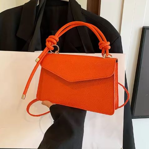 Small PU Leather Handbag for Women – High Quality Crocodile Texture, Pure Color | Mazia Fashion