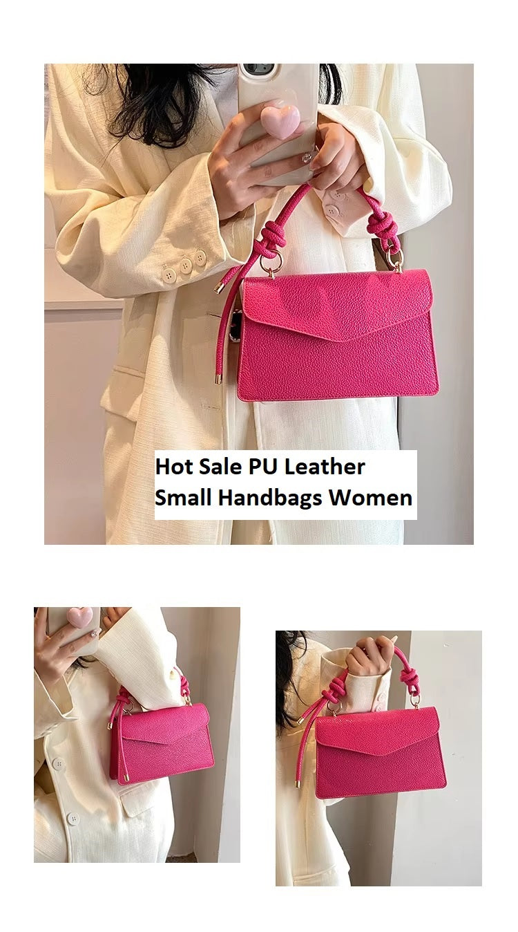 Small PU Leather Handbag for Women – High Quality Crocodile Texture, Pure Color | Mazia Fashion