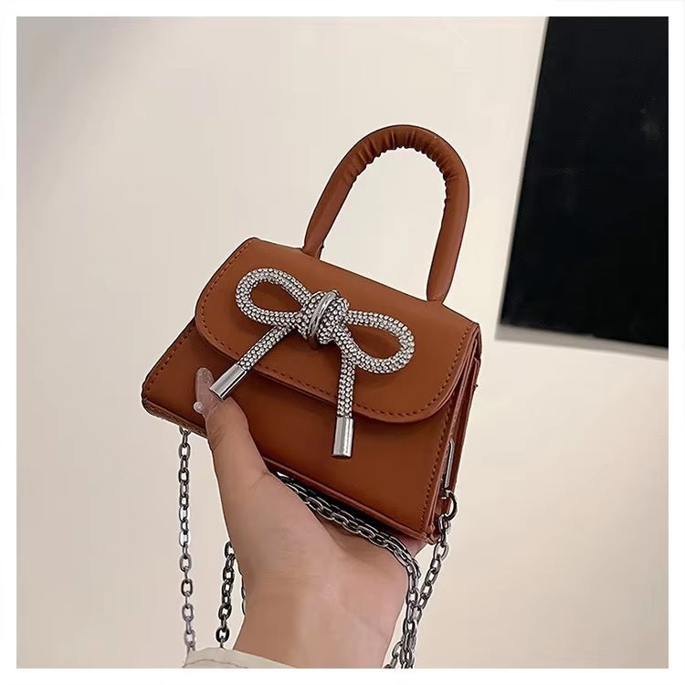 Mini Brown Designer Bag with Long Chain – High Quality Stylish Crossbody | Mazia Fashion