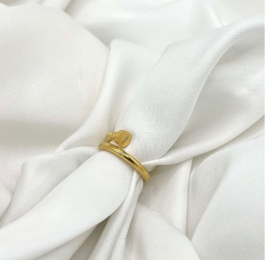 Nail Keel Ring - Golden Stainless Steel Ring for Girls | Mazia Fashion