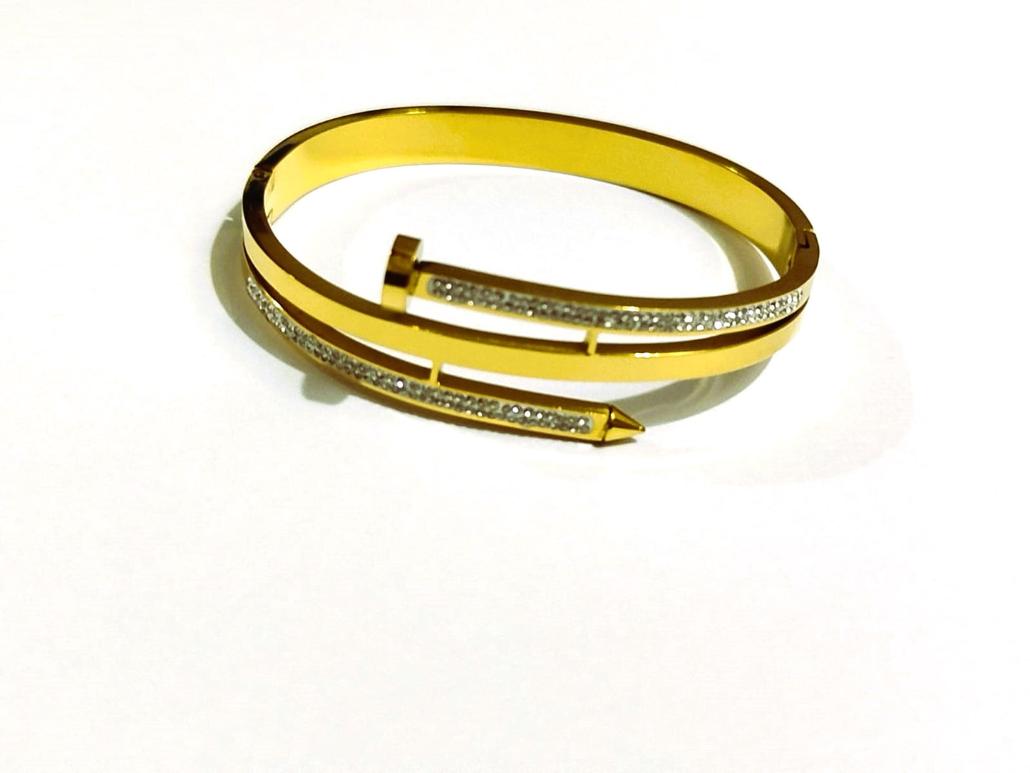 Openable Nail Keel Bangle Bracelet– Double Rinshine | Premium Stainless Steel