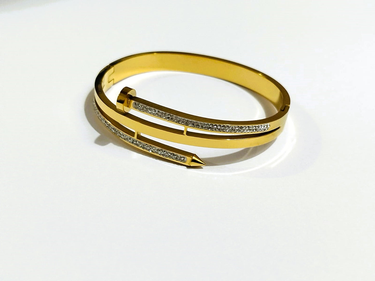Openable Nail Keel Bangle Bracelet– Double Rinshine | Premium Stainless Steel