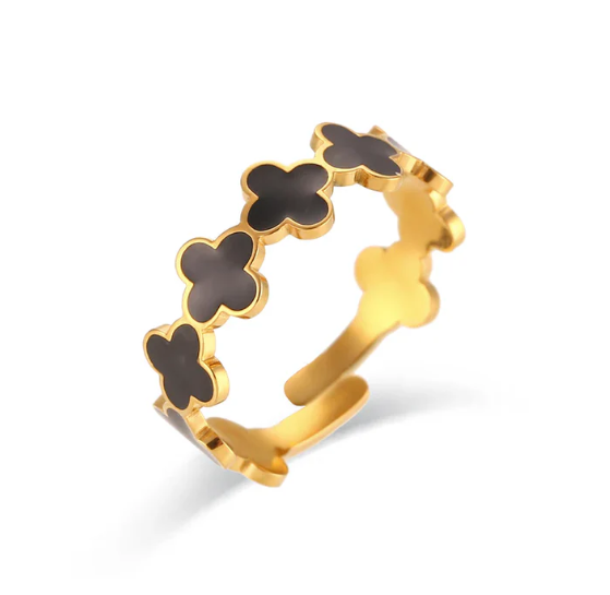 Elegant Multi Clover Ring - Stainless Steel | Mazia Fashion