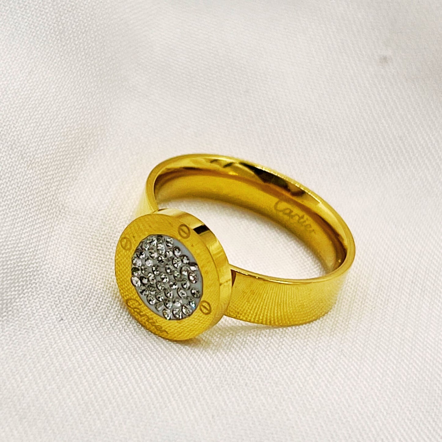 Stunning Stainless Steel Rings for Women with White Shining Crystal Stones | Mazia Fashion