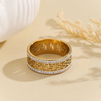 Great Wall Pattern Ring – Stainless Steel Jewelry for Girls | Mazia Fashion