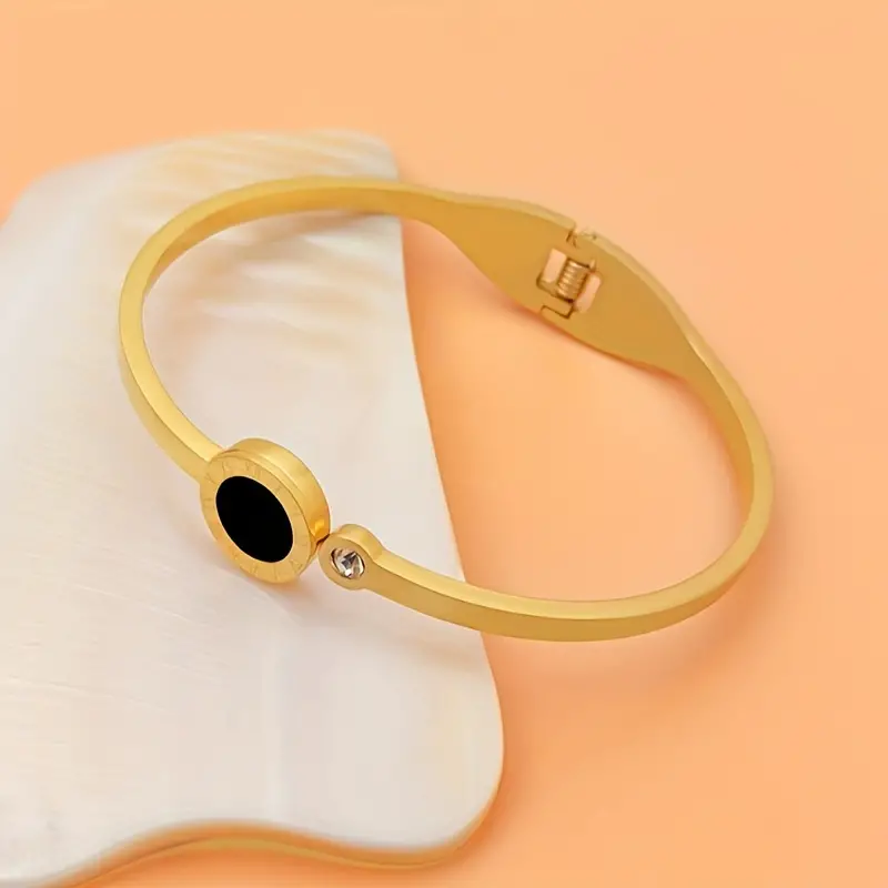 Luxury Roman Bangle with Ring Set for Girls - Stainless Steel Jewelry