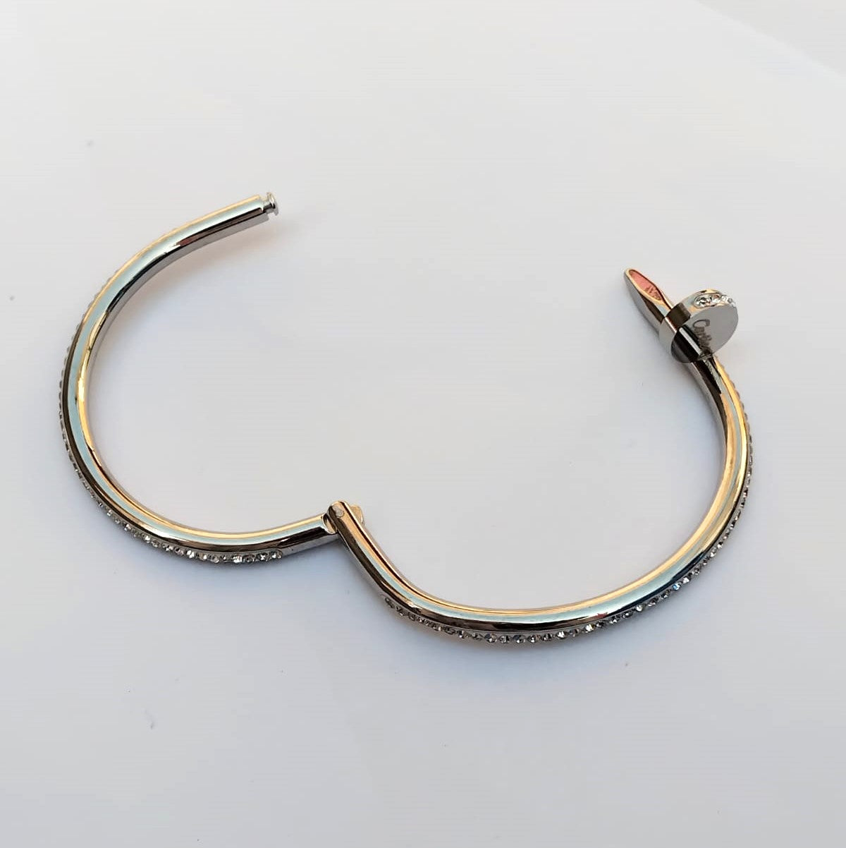 Stainless Steel Nail Shape Cuff Bangle - Designer Bracelet for Women & Girls