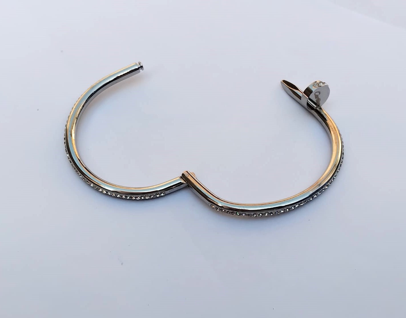 Stainless Steel Nail Shape Cuff Bangle - Designer Bracelet for Women & Girls