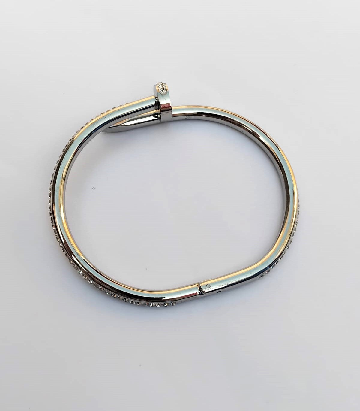 Stainless Steel Nail Shape Cuff Bangle - Designer Bracelet for Women & Girls