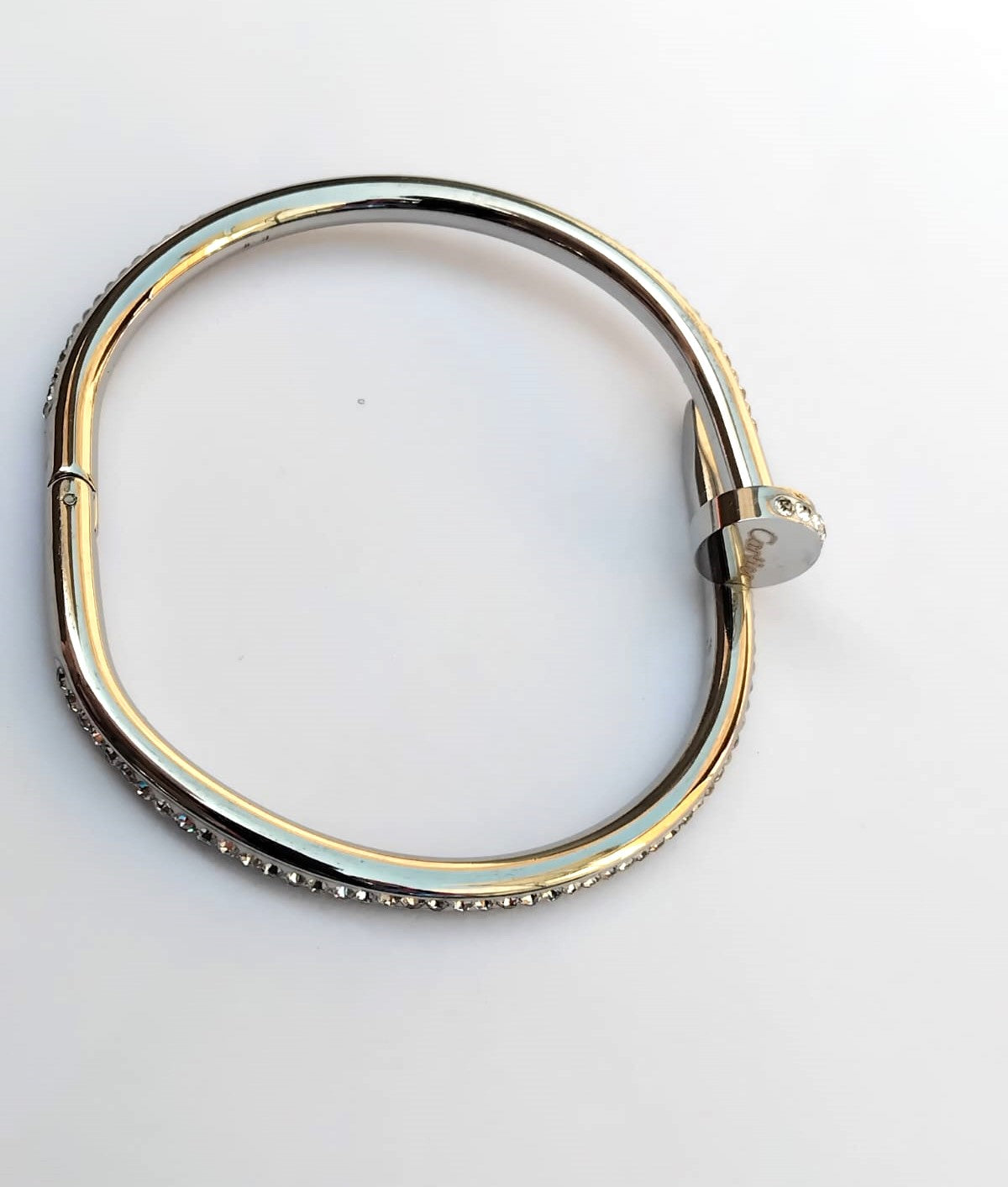 Stainless Steel Nail Shape Cuff Bangle - Designer Bracelet for Women & Girls