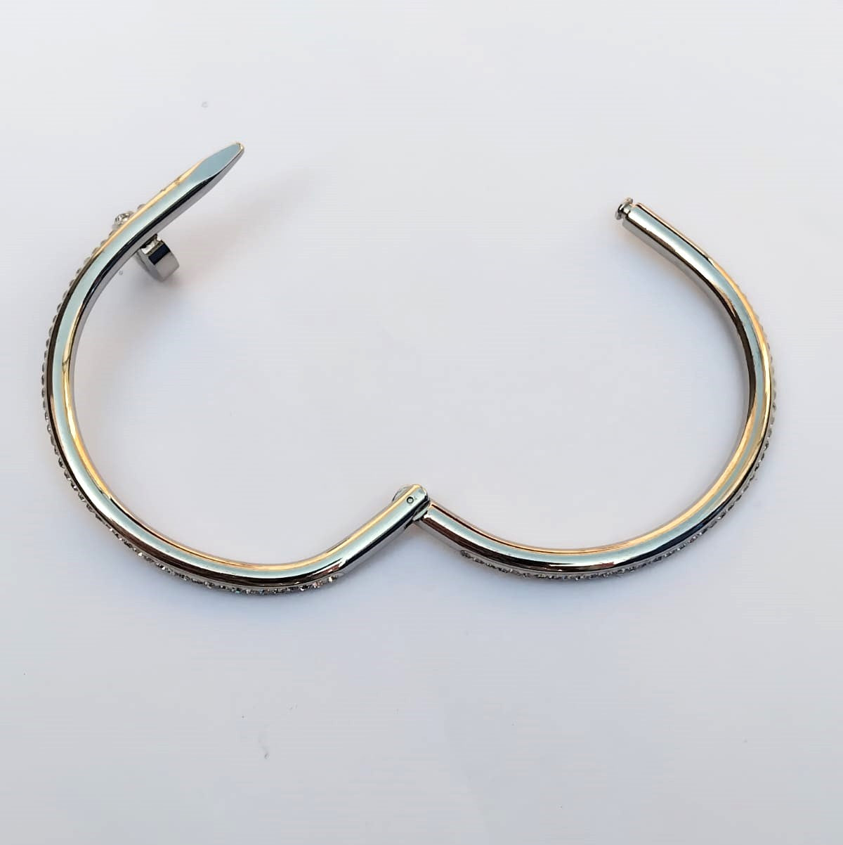 Stainless Steel Nail Shape Cuff Bangle - Designer Bracelet for Women & Girls