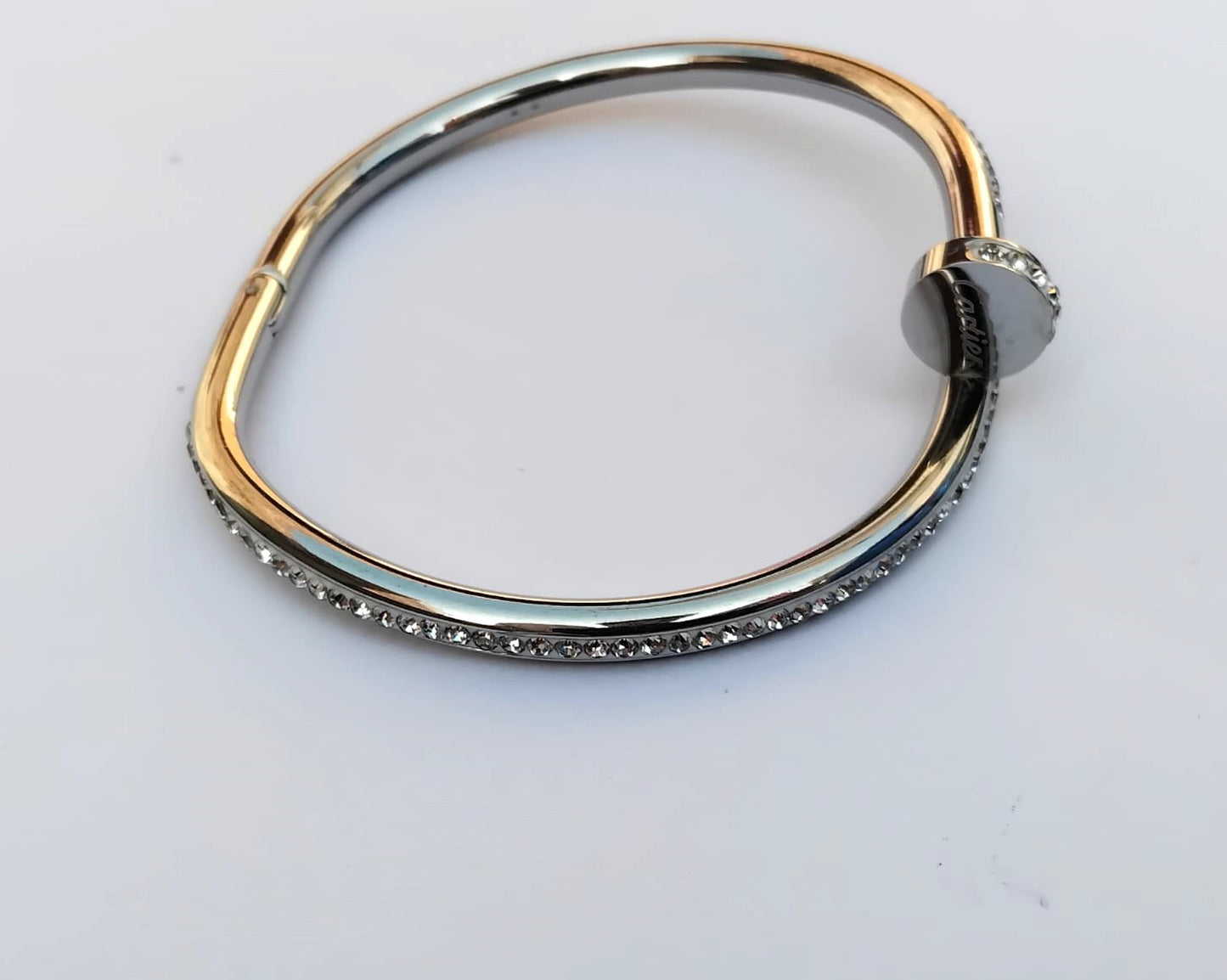 Stainless Steel Nail Shape Cuff Bangle - Designer Bracelet for Women & Girls