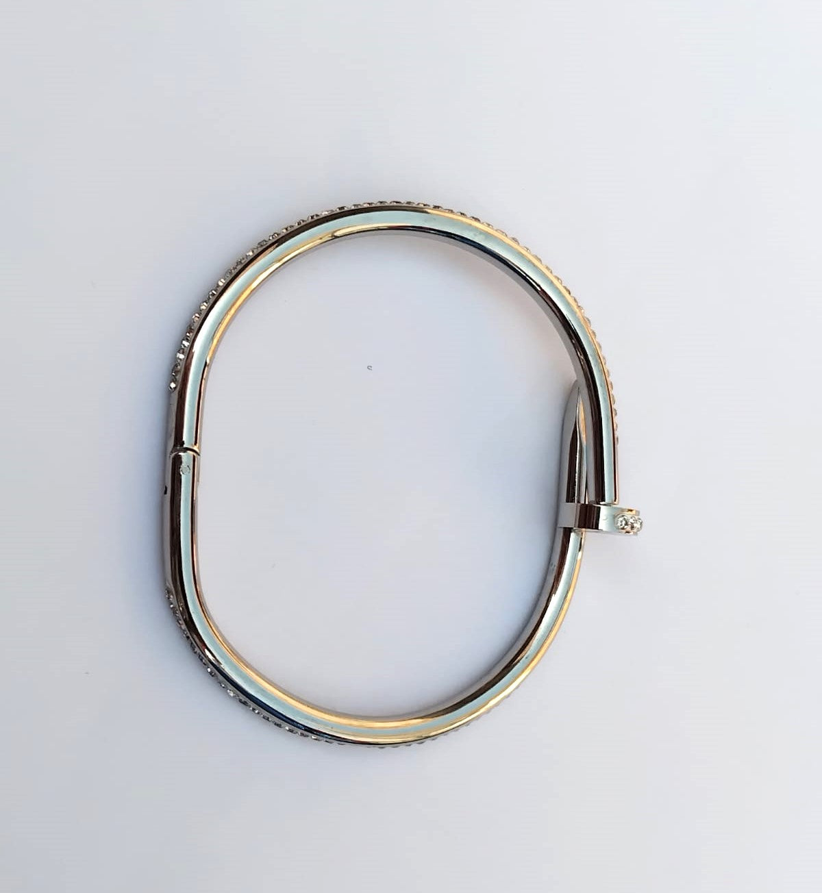 Stainless Steel Nail Shape Cuff Bangle - Designer Bracelet for Women & Girls