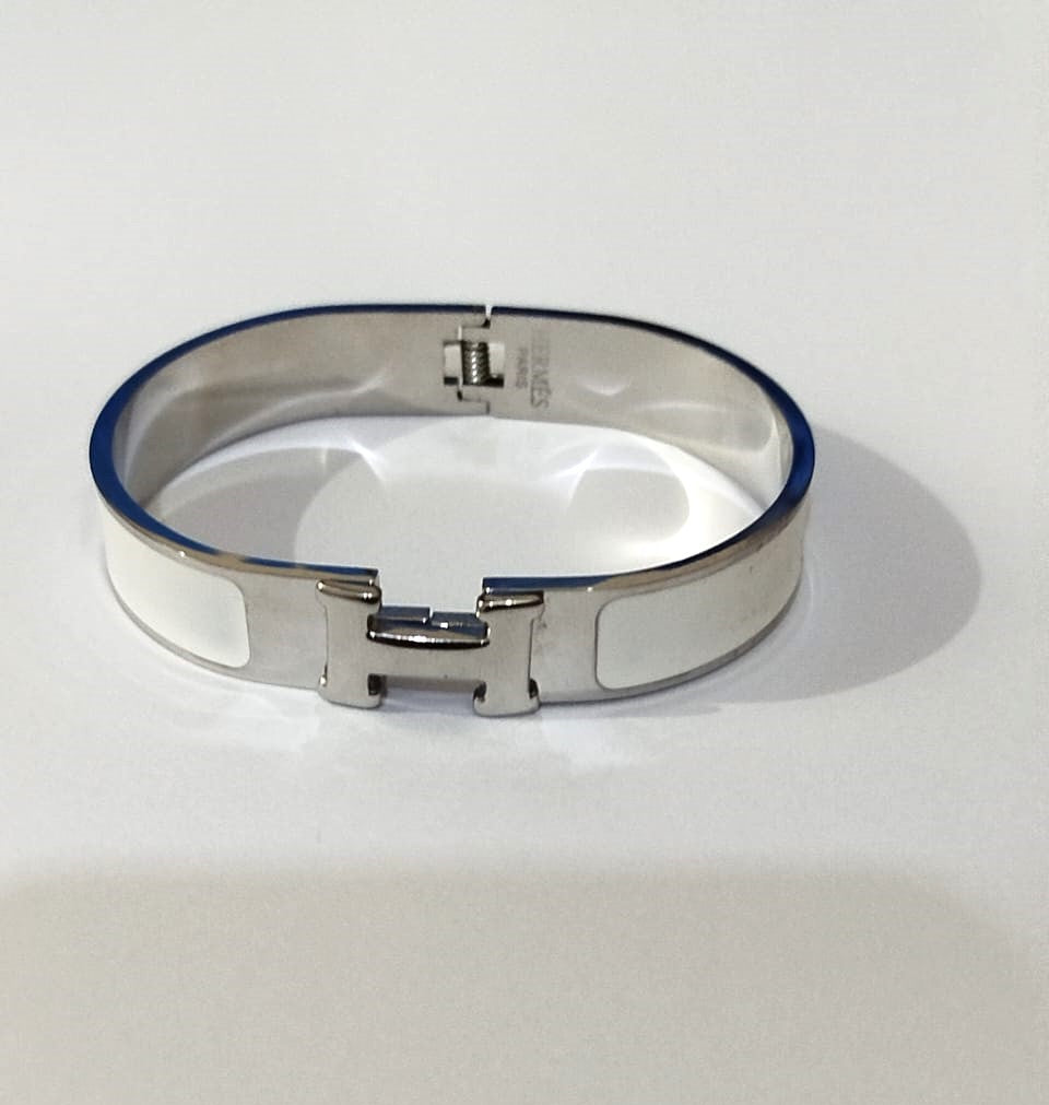 Stainless Steel H Wide Cuff Bangle Bracelet for Women & Girls – Fashion Jewelry Kara