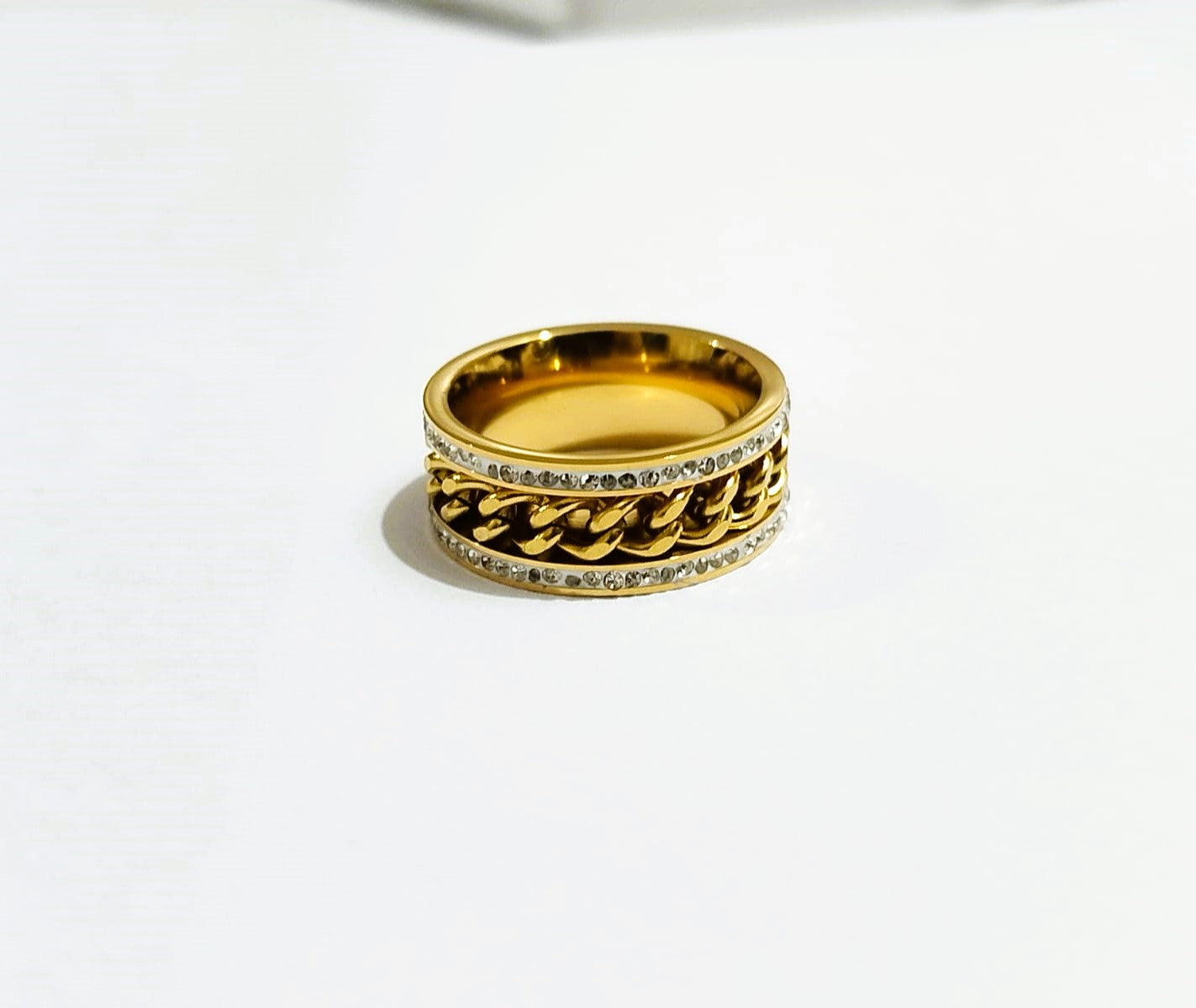 Double Zircon Dimond Zipper Ring – Bold & Elegant Statement Jewelry by Mazia Fashion