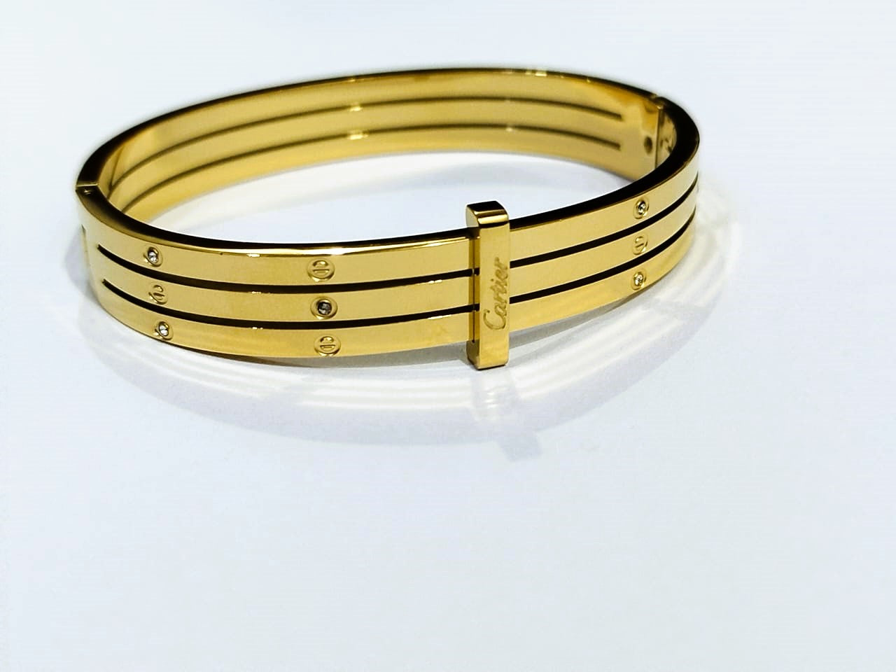 Multi-Layer Crystal Bangle – Stainless Steel Elegant Cuff for Girls | Mazia Fashion