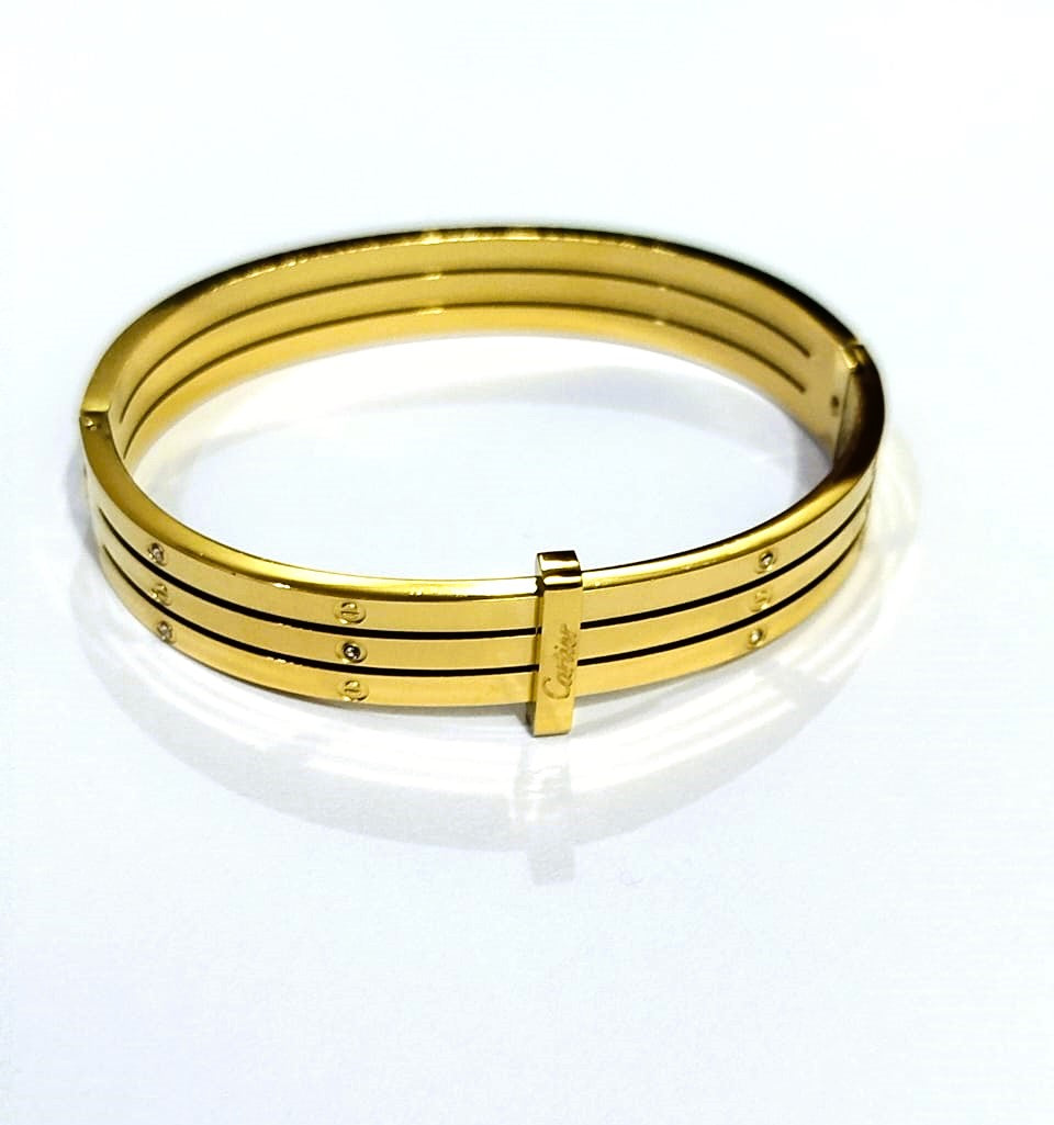 Multi-Layer Crystal Bangle – Stainless Steel Elegant Cuff for Girls | Mazia Fashion