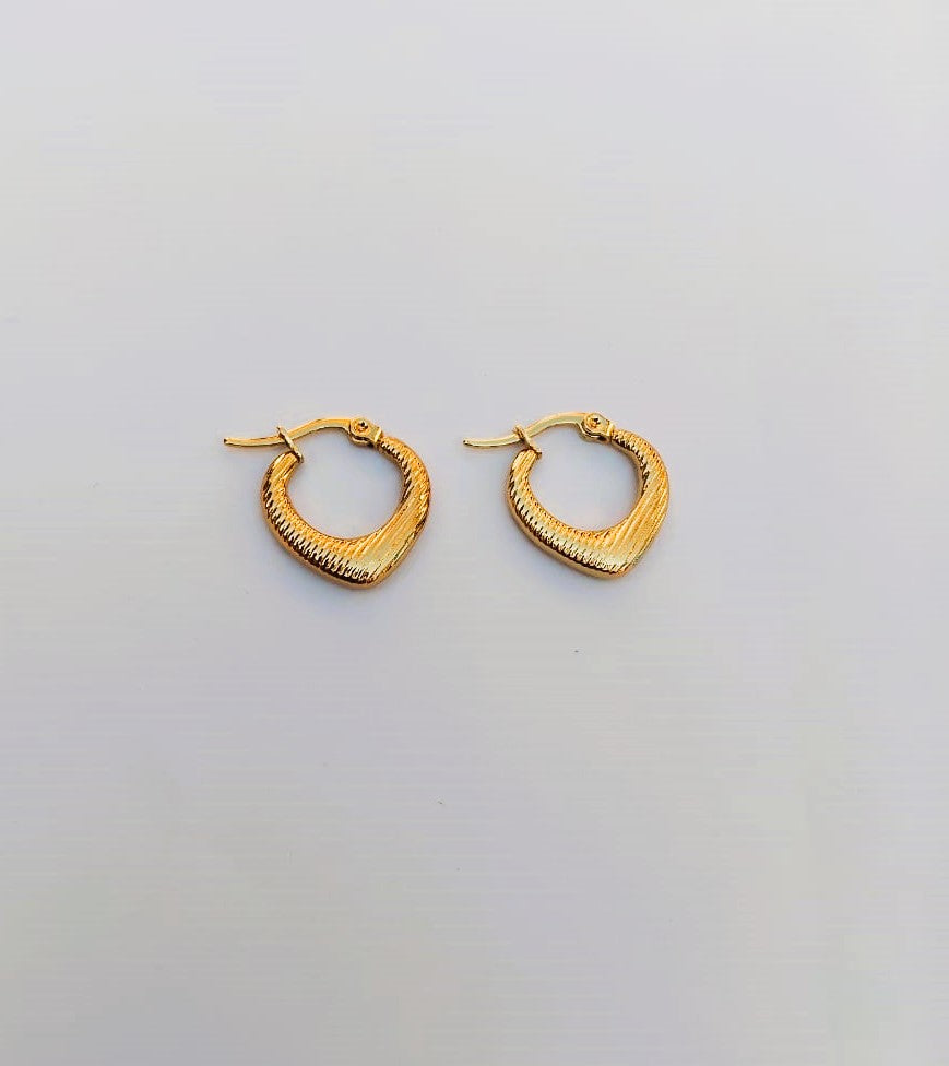 Hoop Earrings – Golden Glossy Geometric Design for Women