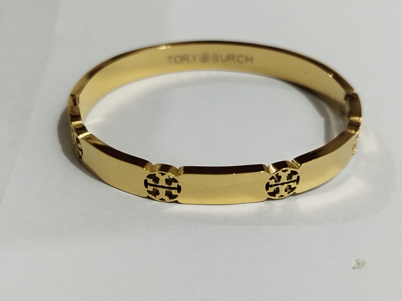 Golden Stainless Steel Classic Bangle – Waterproof & Non-Fade | Mazia Fashion