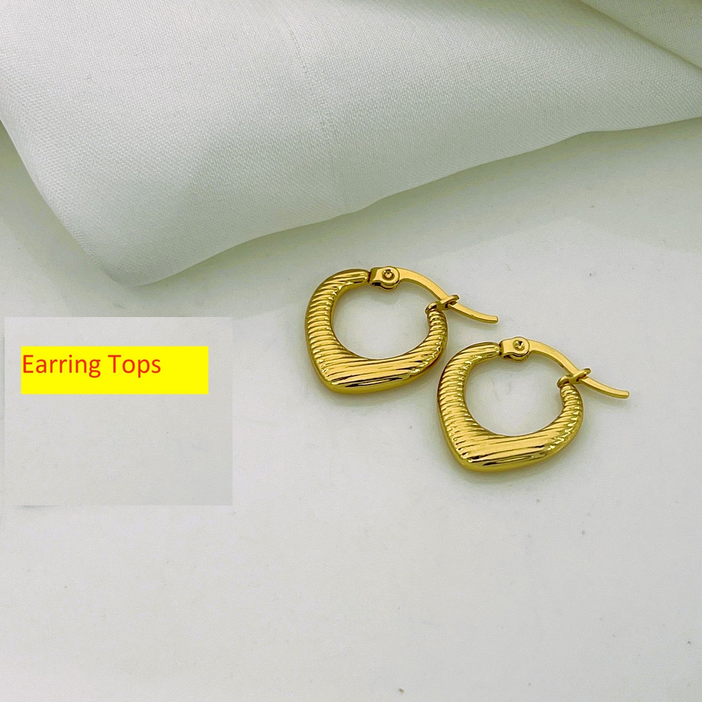 Hoop Earrings – Golden Glossy Geometric Design for Women