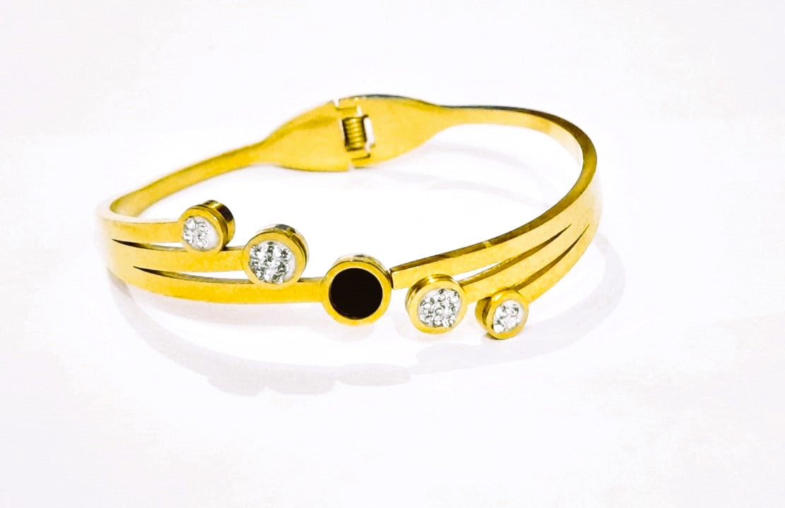 Stainless Steel Cuff Bangle - High-Quality Designer Bracelet for Girls & Women