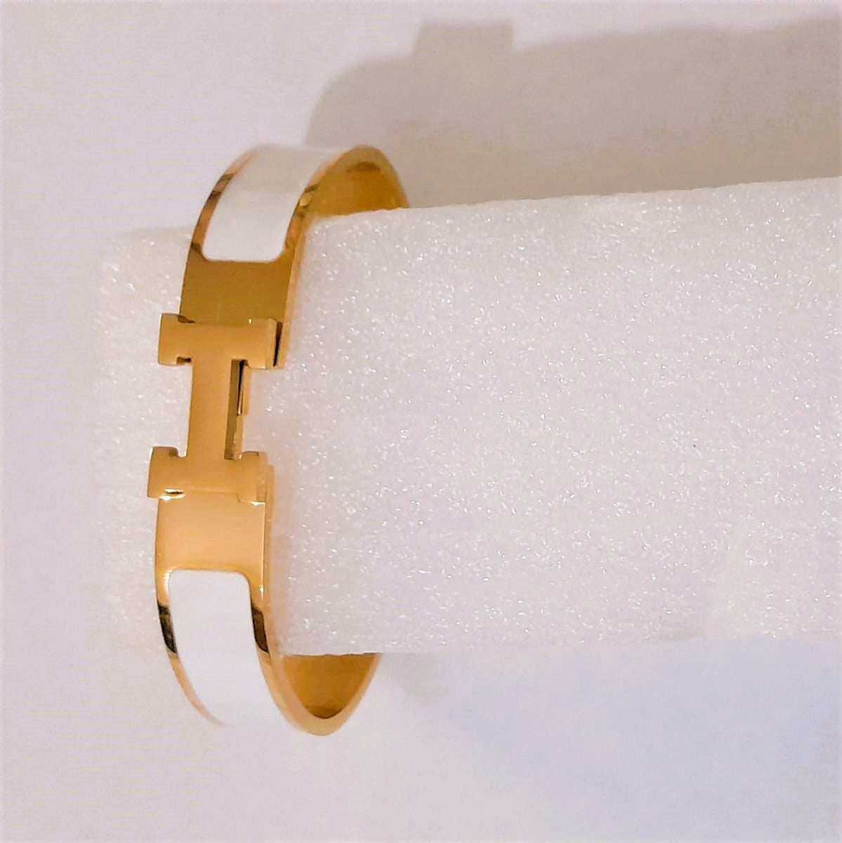 Stainless Steel H Wide Cuff Bangle Bracelet for Women & Girls – Fashion Jewelry Kara