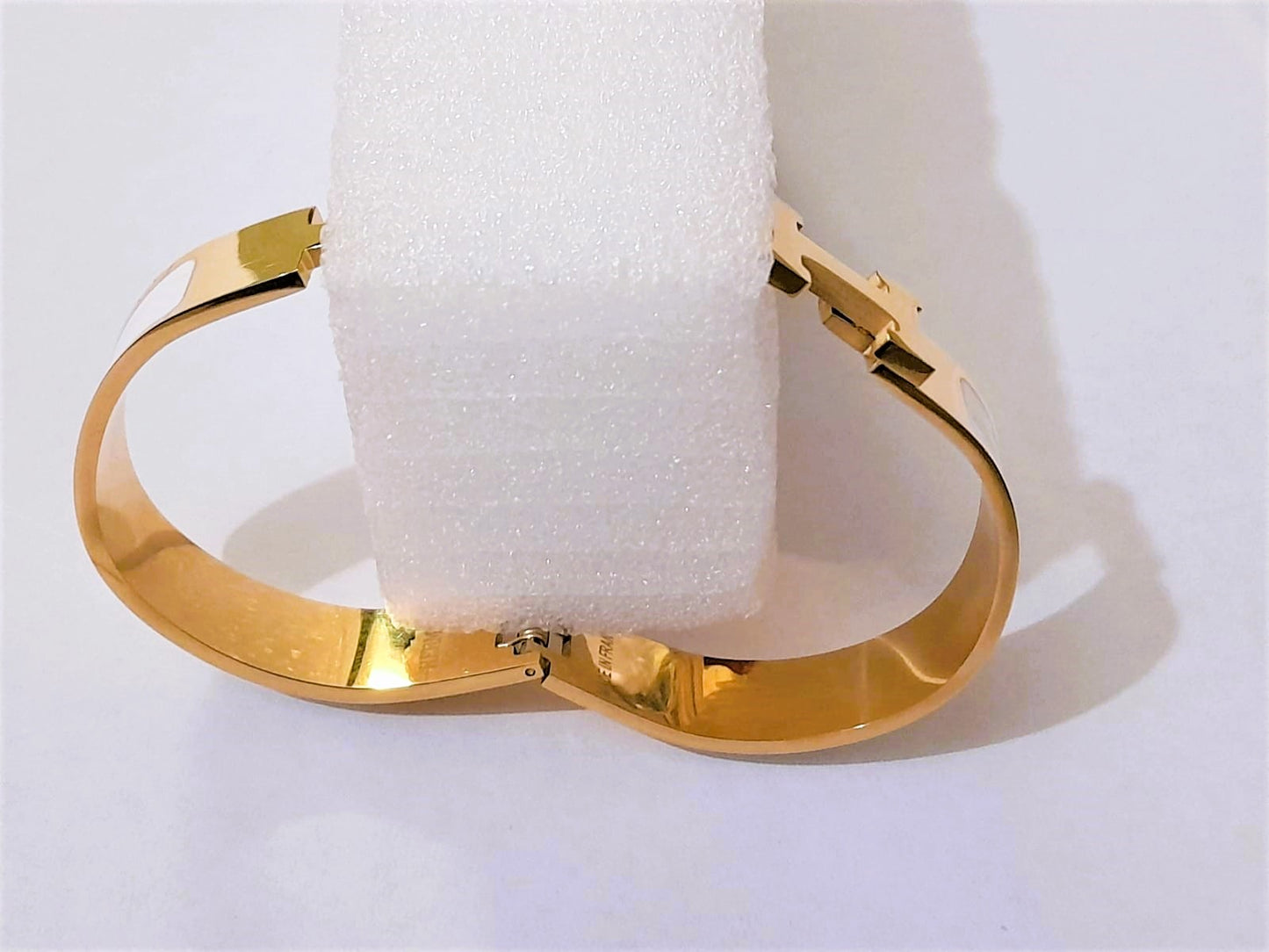 Stainless Steel H Wide Cuff Bangle Bracelet for Women & Girls – Fashion Jewelry Kara