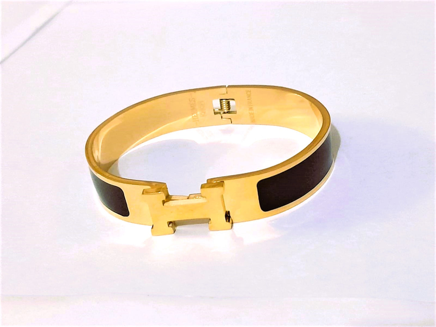 Stainless Steel H Wide Cuff Bangle Bracelet for Women & Girls – Fashion Jewelry Kara