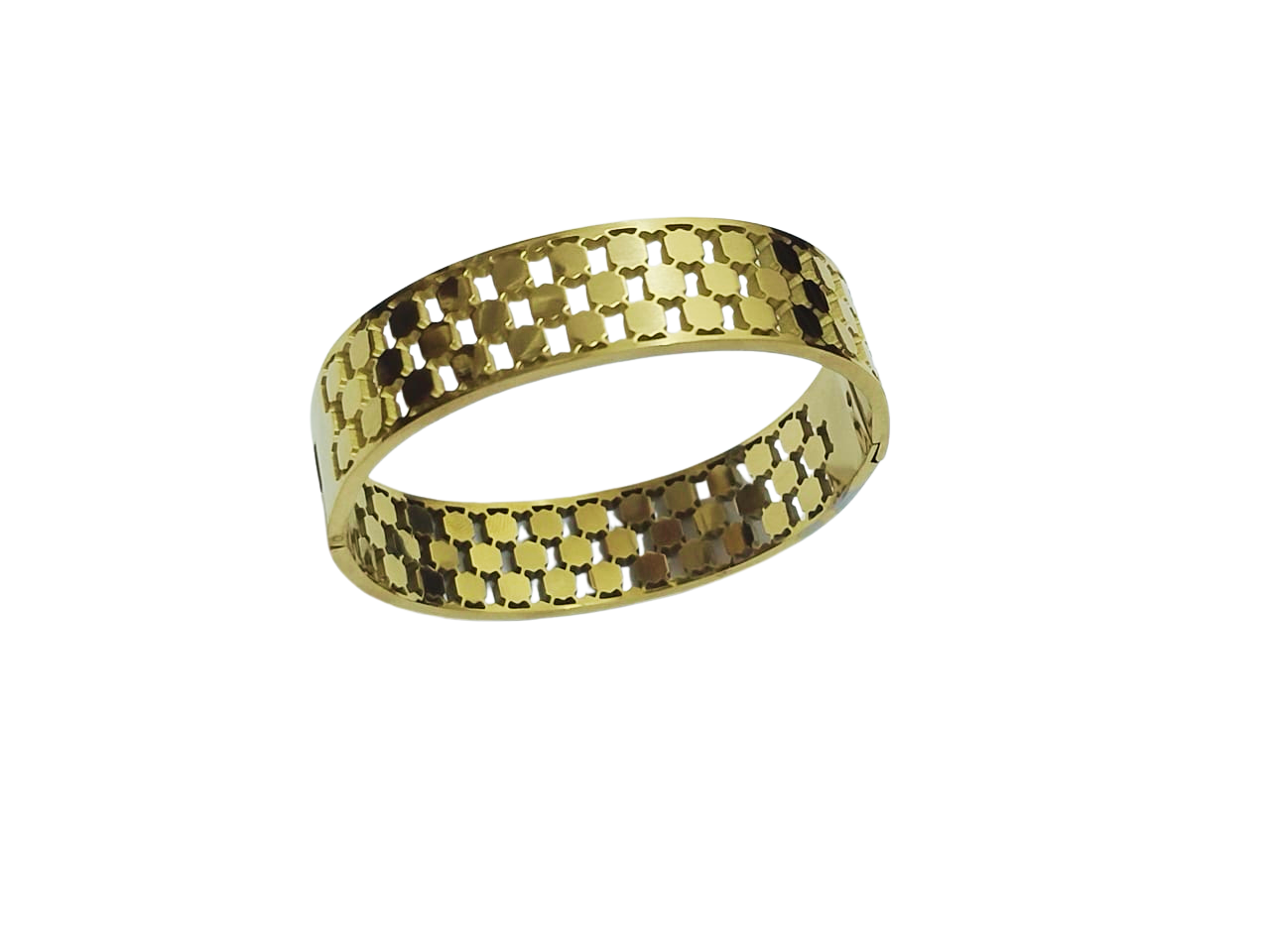 Vintage Honeycomb Diamond Bracelet – Retro Stainless Steel Bangle | Mazia Fashion
