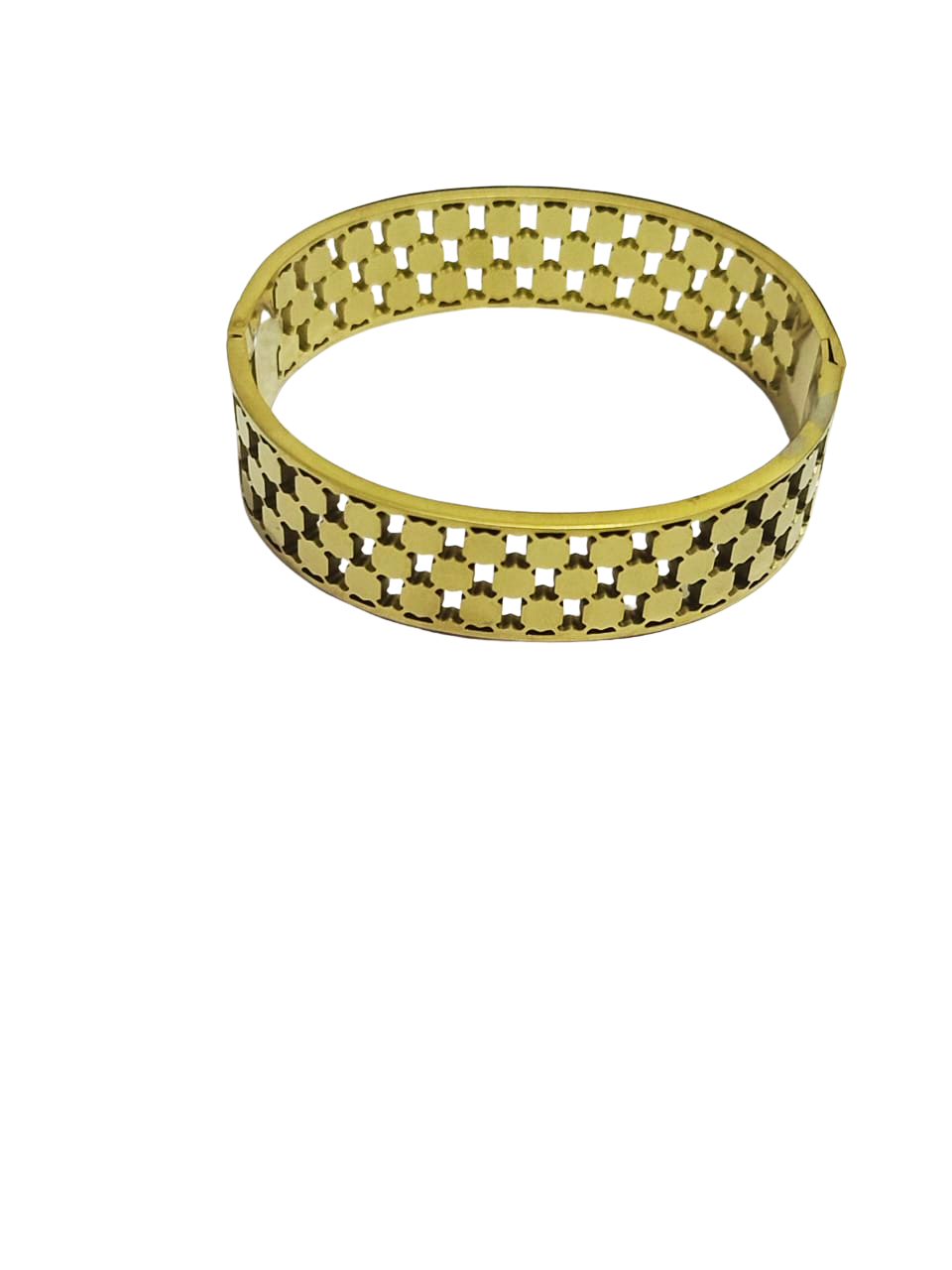 Vintage Honeycomb Diamond Bracelet – Retro Stainless Steel Bangle | Mazia Fashion