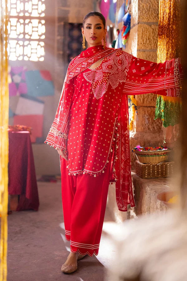 Gul Ahmed 3 Piece Unstitched Lacquer Printed Lawn Suit CL-52176 A