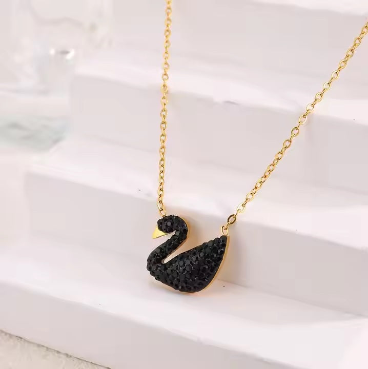 Swan Chain Necklace – Stainless Steel Locket Pendant for Girls | Mazia Fashion