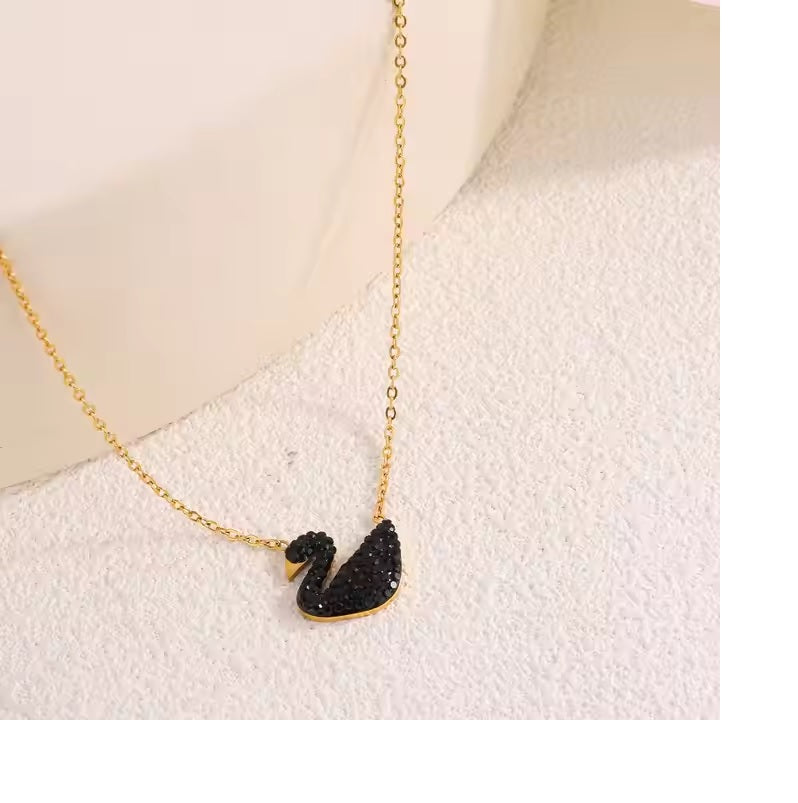 Swan Chain Necklace – Stainless Steel Locket Pendant for Girls | Mazia Fashion